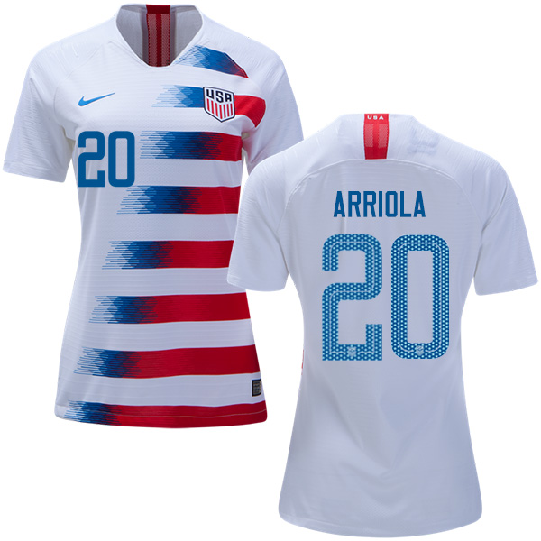 Women's USA #20 Arriola Home Soccer Country Jersey